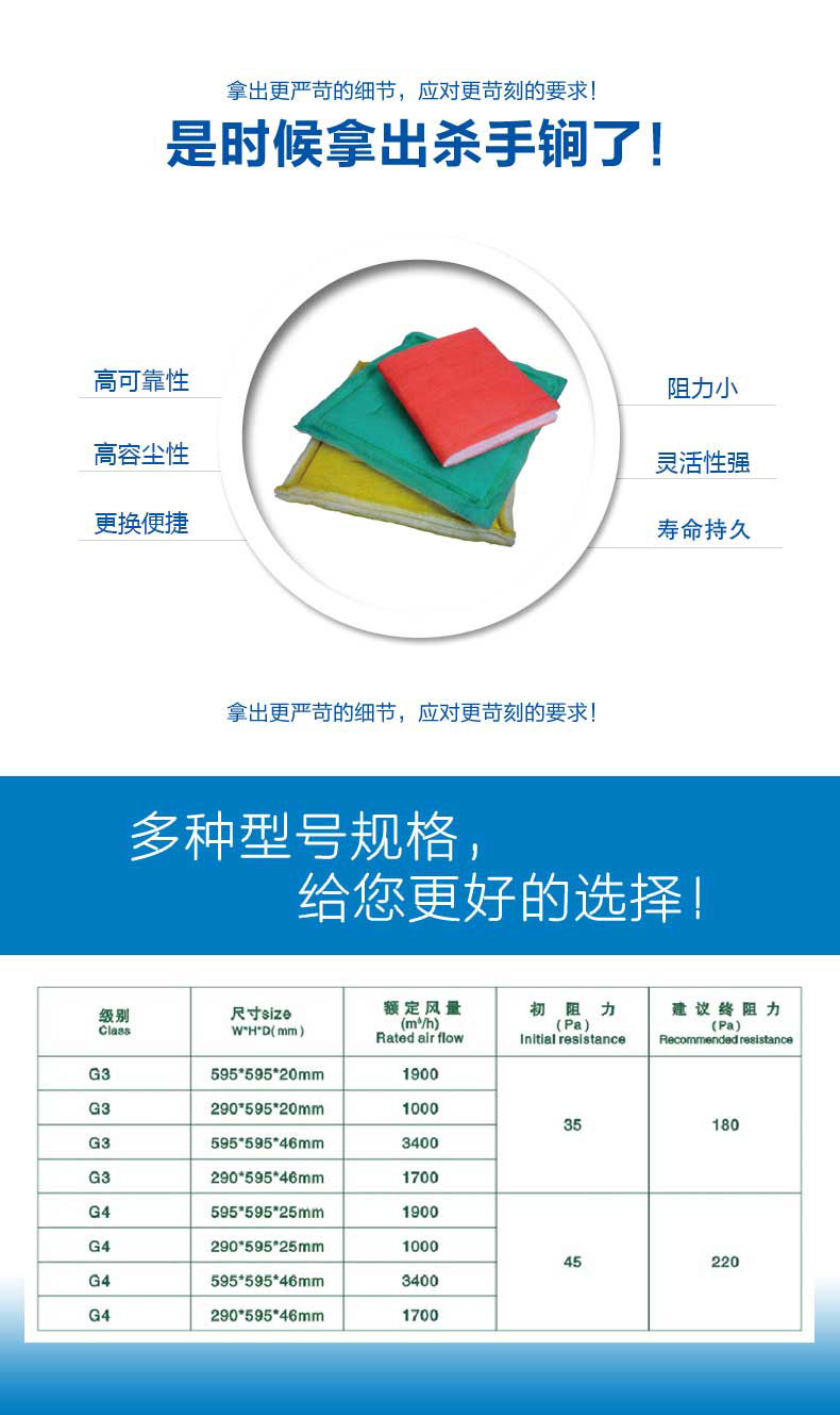 捷霖鐵絲過(guò)濾板擁有高可靠性、高容塵性、更換便捷、阻力小，壽命長(zhǎng)等產(chǎn)品特色